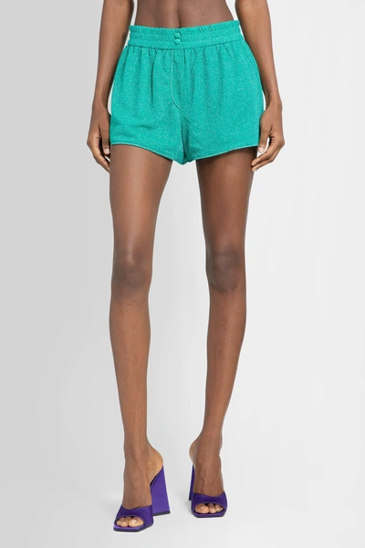 Oseree Green Lurex Design Minishorts In Blue