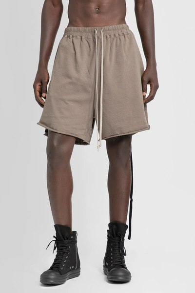 Shop Rick Owens Man Grey Shorts