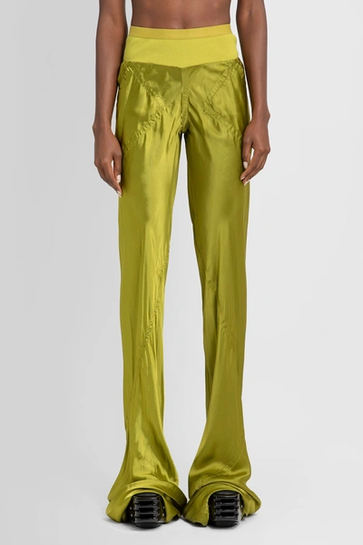 Shop Rick Owens Woman Yellow Trousers