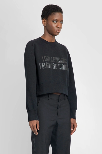 Shop Sacai Woman Black Sweatshirts