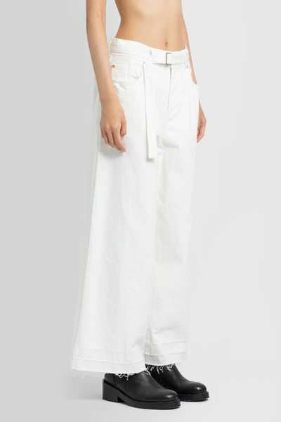 Shop Sacai Woman White Jeans