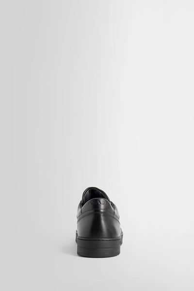 Prada Low Black Re-nylon And Leather Trainer In Black