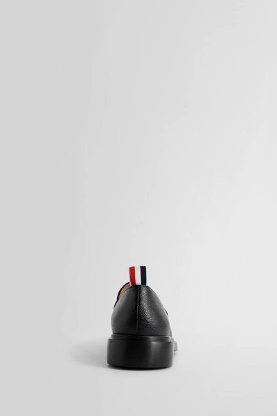Thom Browne Black Slip-on Loafers With Loop Detail In Leather Man In Black