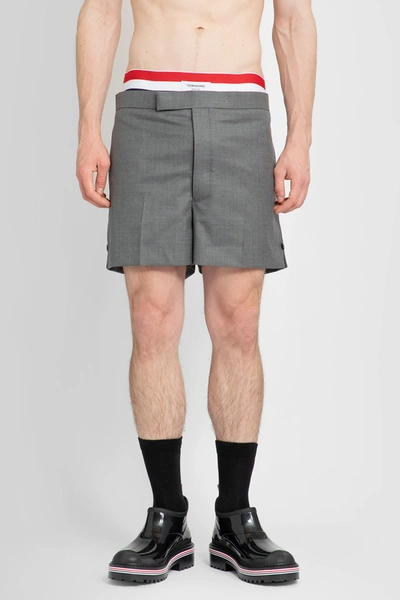 Shop Thom Browne Man Grey Shorts