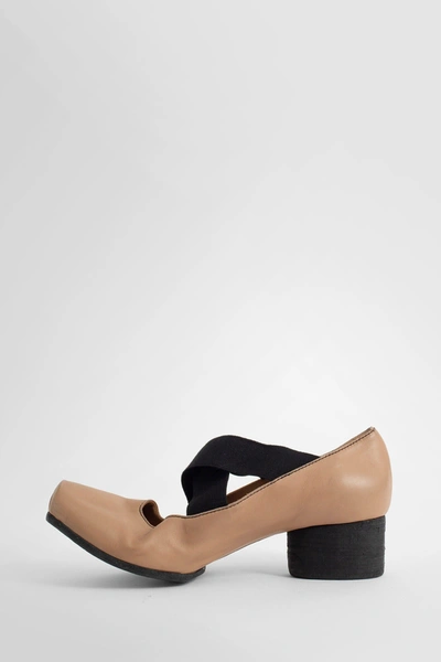 Uma Wang Leather Ballerina In Beige