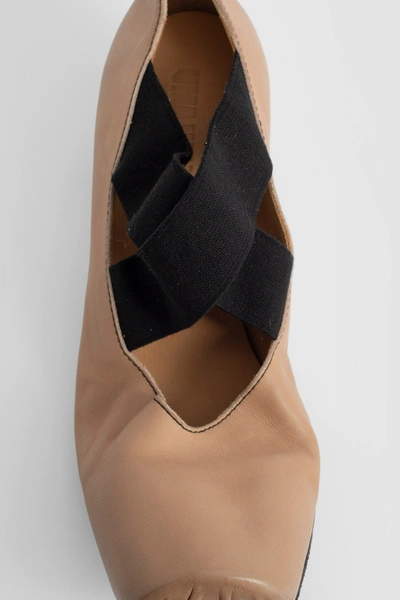 Uma Wang Leather Ballerina In Beige