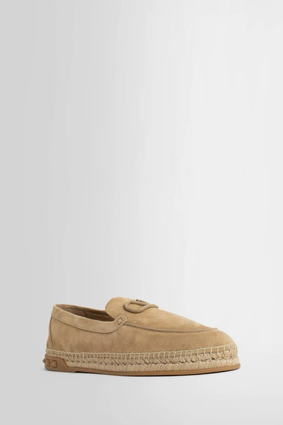 Shop Valentino Man Beige Loafers