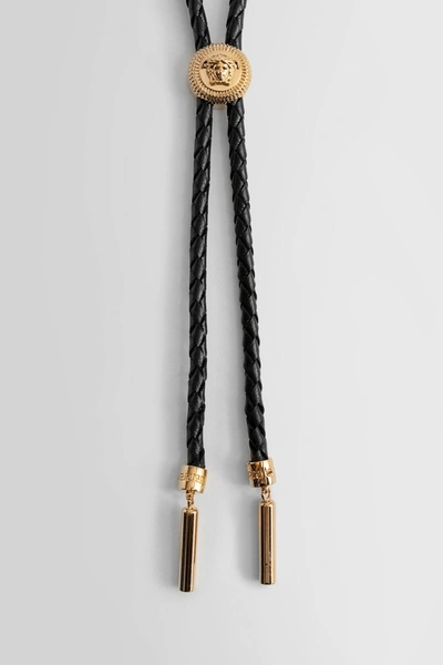 Shop Versace Man Black Necklaces