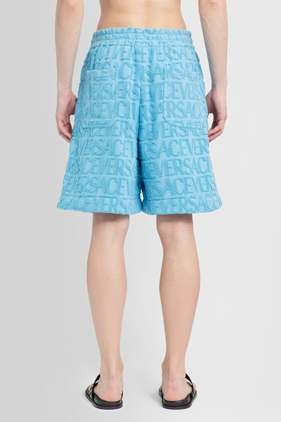 Shop Versace Man Blue Shorts