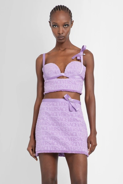 Shop Versace Woman Purple Tops