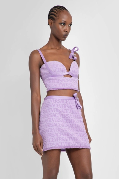 Shop Versace Woman Purple Tops