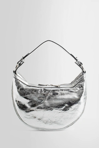 Shop Versace Woman Silver Shoulder Bags