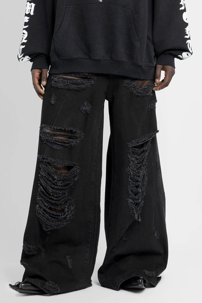 Shop Vetements Man Black Jeans