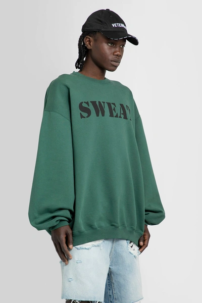 Shop Vetements Man Green Sweatshirts