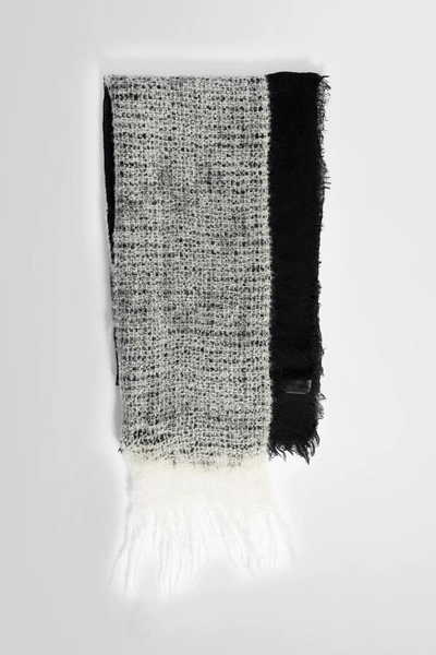 Shop Yohji Yamamoto Woman Black&white Scarves