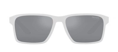 Shop Prada Ps 05ys Twk40a Square Sunglasses In Silver