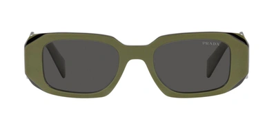 Shop Prada Pr 17ws 13n5s0 Rectangle Sunglasses In Grey