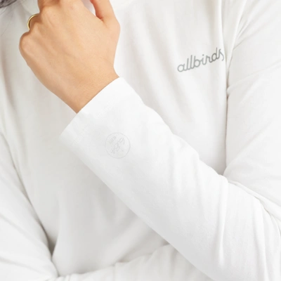 Shop Allbirds Women's Organic Cotton Long Sleeve Tee In Logo - Blizzard