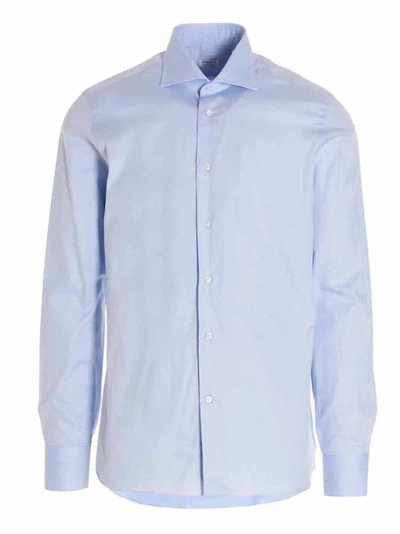 Shop Borriello Cotton Shirt In Light Blue