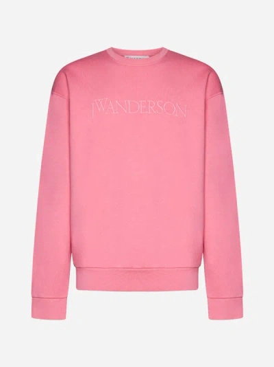 Shop Jw Anderson Logo Cotton Sweatshirt In Pink