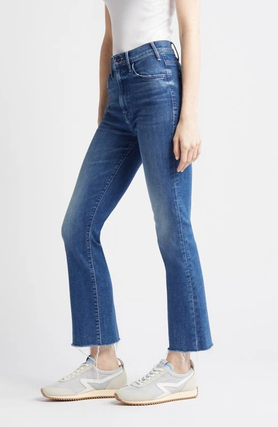 Shop Mother The Hustler Fray Ankle Bootcut Jeans In Wish On A Star