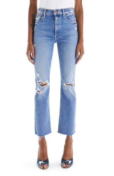 Shop Mother The Tripper Ripped High Waist Fray Hem Ankle Jeans In Play Like A Pirate