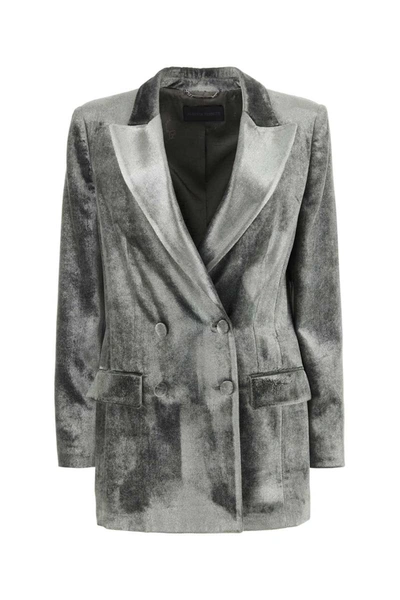Shop Alberta Ferretti Jackets And Vests In Silver