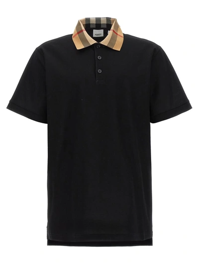 Shop Burberry 'cody' Polo Shirt In Black