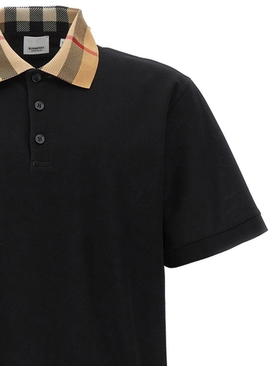 Shop Burberry 'cody' Polo Shirt In Black