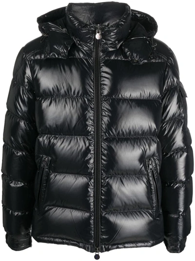 Shop Moncler Maya Zip-up Padded Hooded Jacket In Black