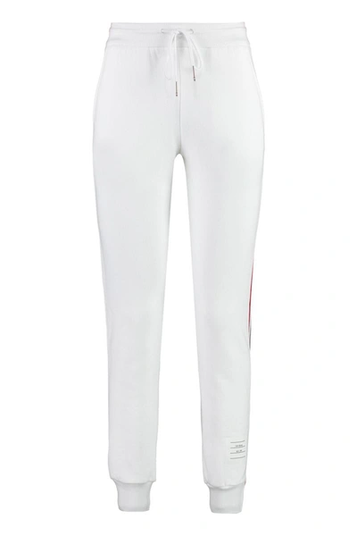 Shop Thom Browne Drawstring Waist Track Pants In White