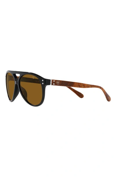 Shop Ralph Lauren 59mm Aviator Sunglasses In Black
