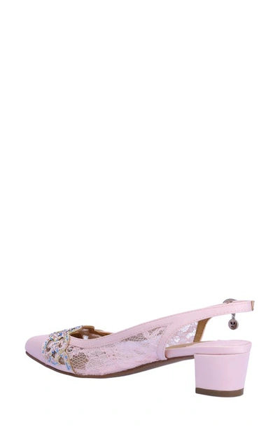 J. Reneé Faleece Crystal Embellished Slingback Pump In Pink