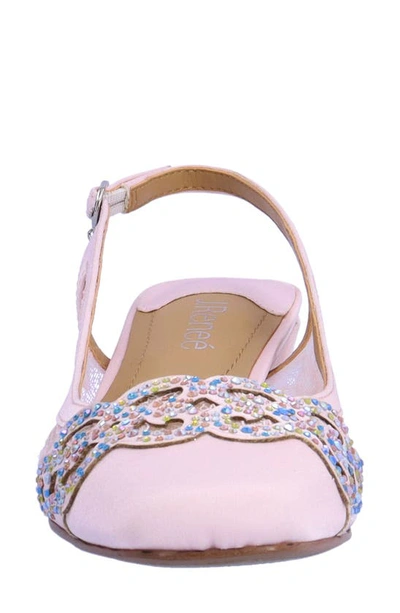 J. Reneé Faleece Crystal Embellished Slingback Pump In Pink