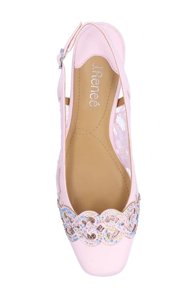 J. Reneé Faleece Crystal Embellished Slingback Pump In Pink