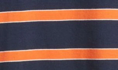 Shop Good Man Brand Stripe Victory V-notch Premium Jersey T-shirt In Sky Captain/ Orange Stripe
