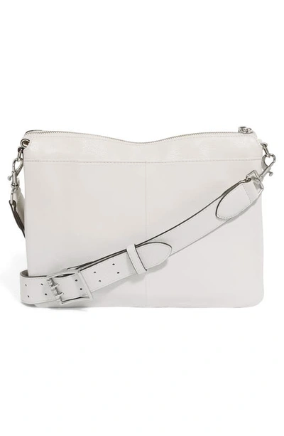 Shop Aimee Kestenberg Famous Leather Large Crossbody Bag In Vanilla Ice W/ Shiny