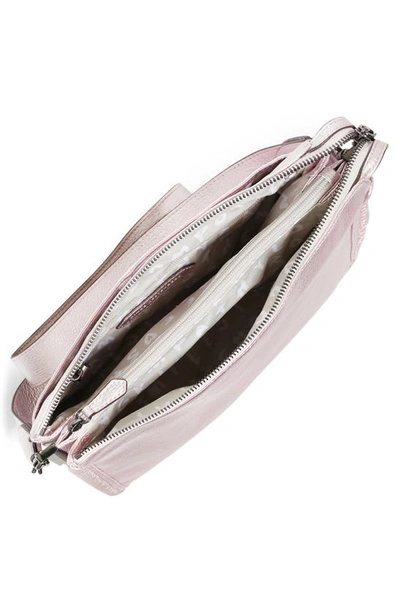 Shop Aimee Kestenberg Famous Leather Large Crossbody Bag In Rose Metallic