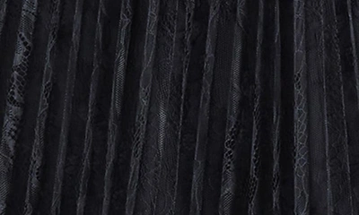 Shop Steve Madden Izzo Pleated Ruffle Lace Midi Dress In Black