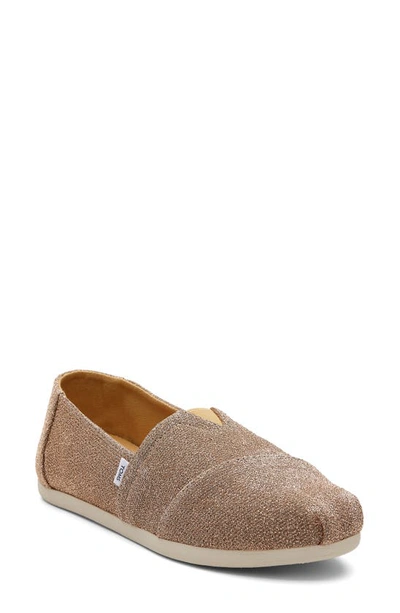 Shop Toms Alpargata Glitter Slip-on In Gold