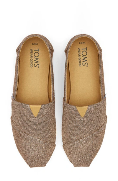 Shop Toms Alpargata Glitter Slip-on In Gold