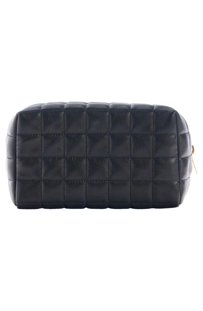 Shop Saint Laurent Small Cassandre Quilted Leather Cosmetic Pouch In Nero