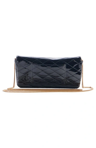 Shop Saint Laurent Gaby Quilted Patent Leather Crossbody Phone Pouch In Nero