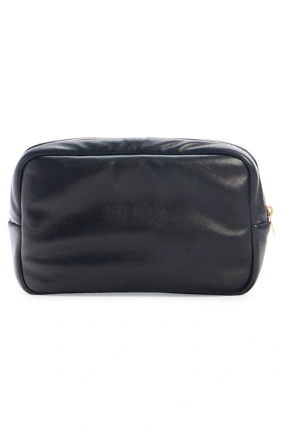 Shop Saint Laurent Cassandre Baby Leather Pouch In Nero