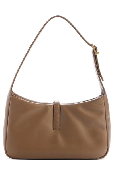 Shop Saint Laurent Le 5 À 7 Padded Leather Hobo Bag In Dark Peanut