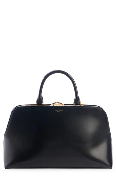 Shop Saint Laurent Sac De Jour Leather Duffle Bag In Nero