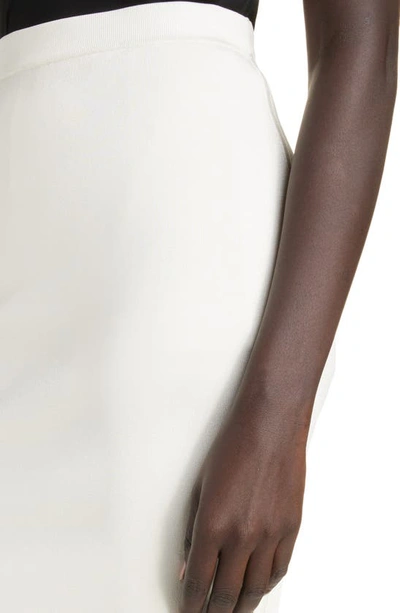 Saint Laurent Rib Pencil Skirt In Naturel
