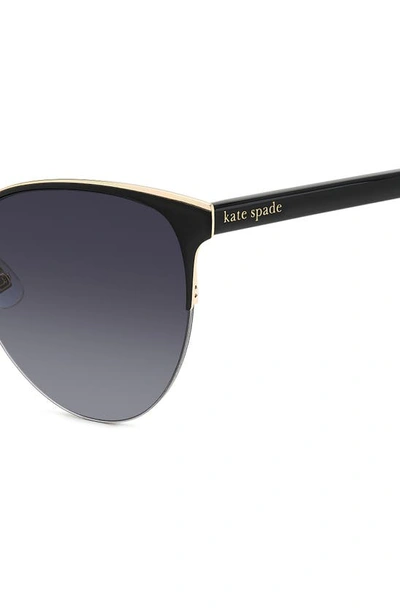 Shop Kate Spade Izara 57mm Gradient Cat Eye Sunglasses In Black/ Grey Shaded