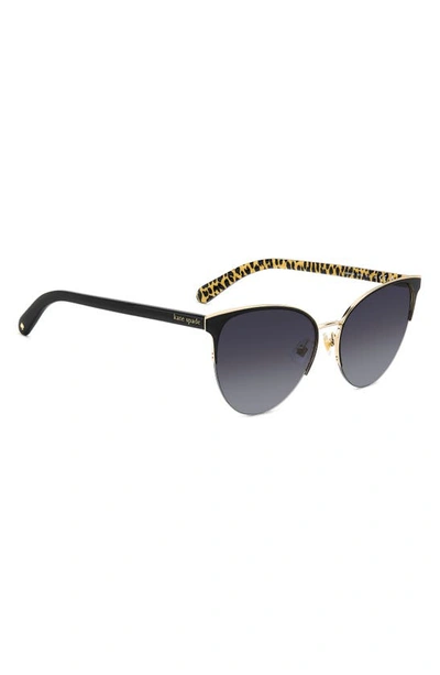Shop Kate Spade Izara 57mm Gradient Cat Eye Sunglasses In Black/ Grey Shaded