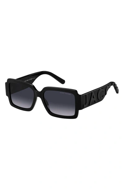 Shop Marc Jacobs 55mm Gradient Rectangular Sunglasses In Black Grey/ Grey Shaded